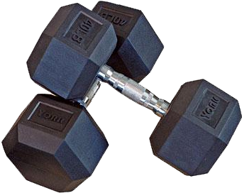 Rubber Dumbbells - York Rubber Hex 30 Lb Dumbbell (400x400), Png Download