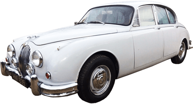Jaguar Mk2 Classic Car Transparent Image - Old Car Transparent Background (624x390), Png Download