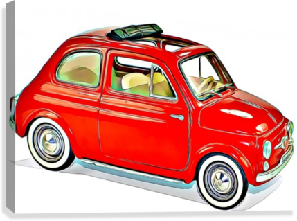 Fiat Model Cars Canvas Print - Antique Car (429x319), Png Download