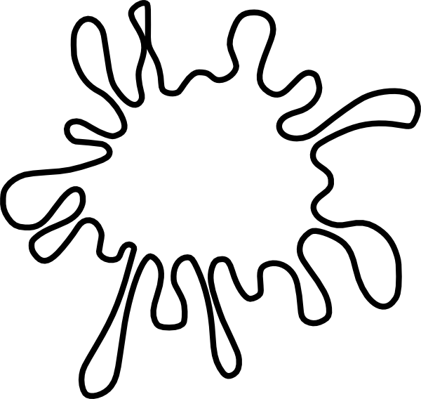 Splatter Clipart Outline Paint - Colour Clipart Black And White (600x568), Png Download