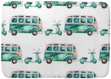 Watercolor Hippie Camper Van And Scooter Bath Mat • - Las Chicas De Canterbury - Wright Kim (400x400), Png Download