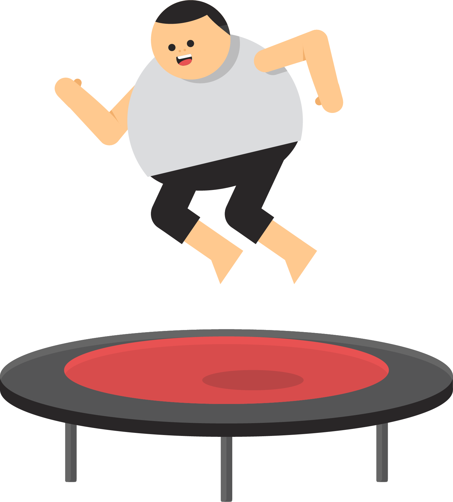 Fat Guy Basketball Clipart - Trampolining Transparent (1486x1649), Png Download
