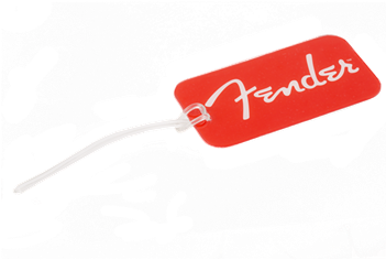Fender Luggage Tag - Fender Guitars Genuine Black White Spaghetti Logo Luggage (350x350), Png Download
