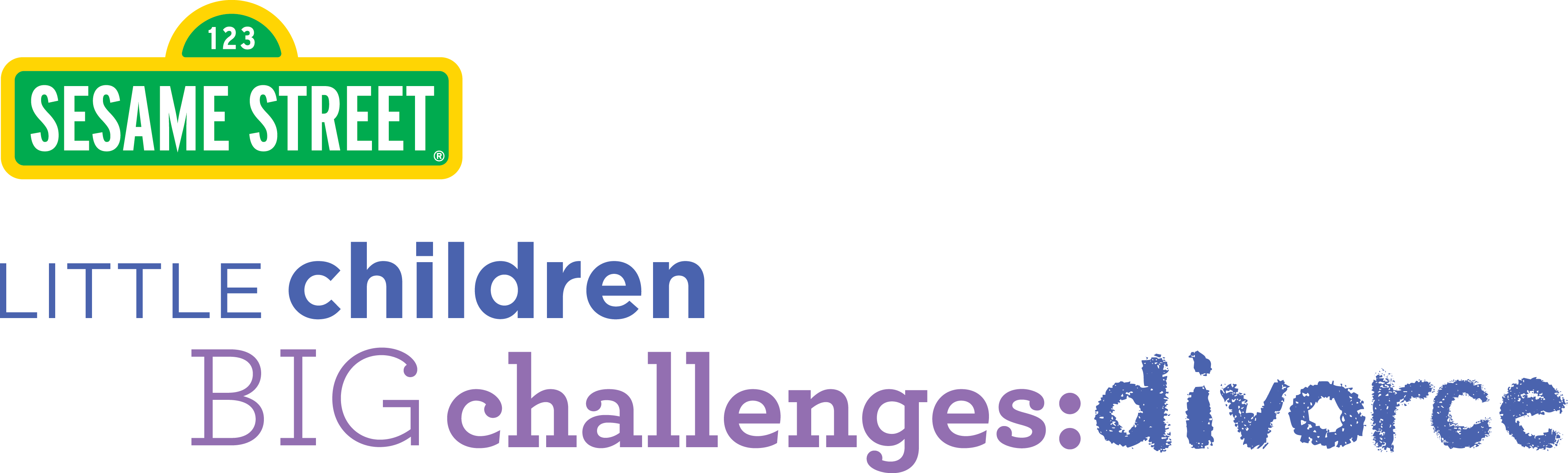 Little Children, Big Challenges Divorce Logo-sesame - Sesame Workshop 3 Logo (4005x1209), Png Download