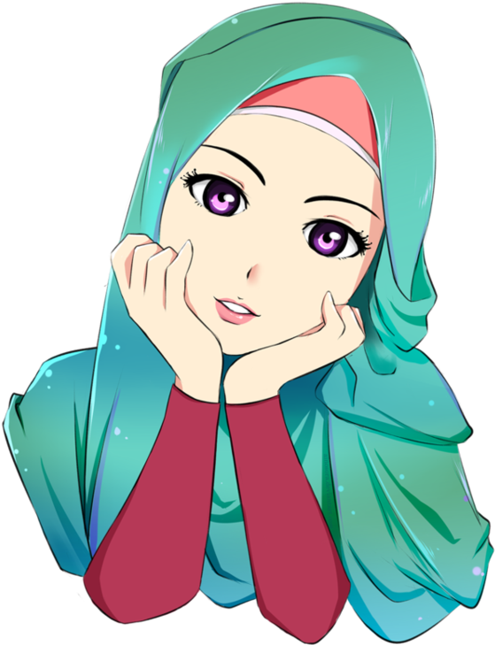 Jpg Black And White Library Pin By Samah Fouda On - Hijab Cartoon (751x1063), Png Download