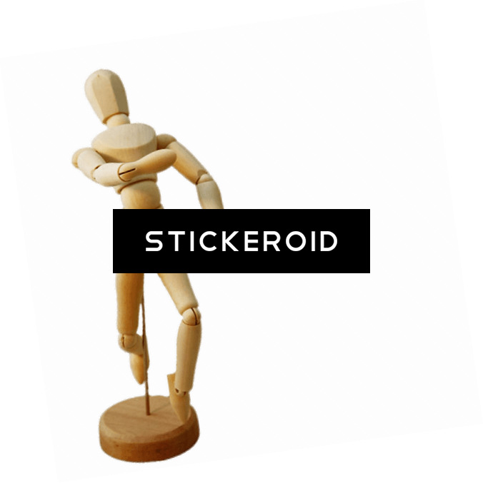 Small Wooden Articulated Mannequin Front - Drawing (676x677), Png Download