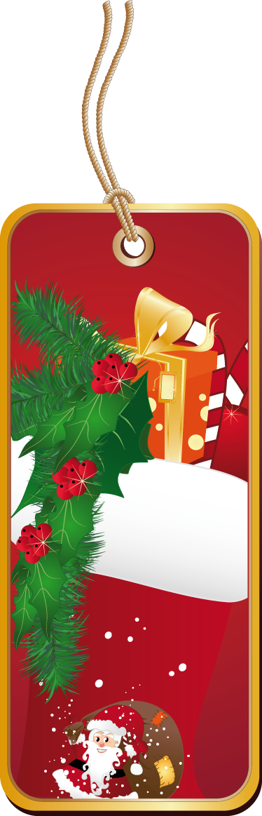Christmas Label Sticker - Regalo De Navidad Png (374x1163), Png Download
