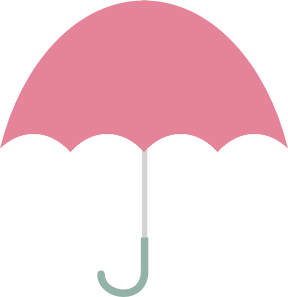 Pink Umbrella Clip Art At Clker - Pink Umbrella Clip Art Free (582x599), Png Download