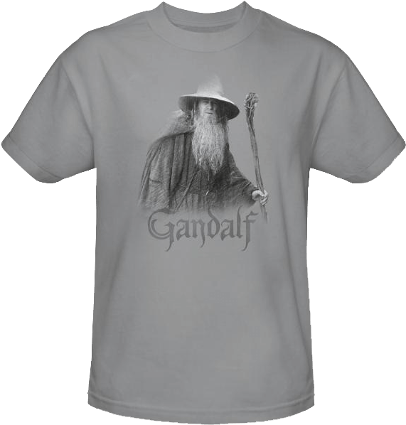 Gandalf The Grey T-shirt - Long Sleeve: Lord Of The Rings - Gandalf (640x640), Png Download