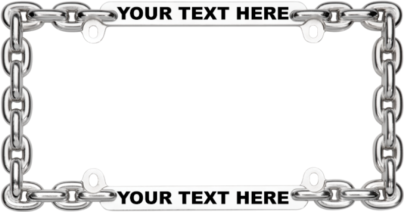Show Chrome Chain License Plate Tag Frame (800x800), Png Download