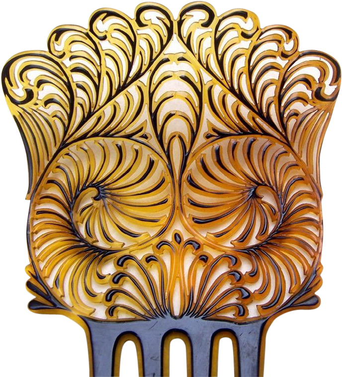 Large Openwork Hair Comb With Spiral Snail Shell Design - Illustration (757x757), Png Download