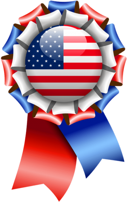 Free Png Usa Flag Rosette Ribbon Png Images Transparent - Circle (480x686), Png Download