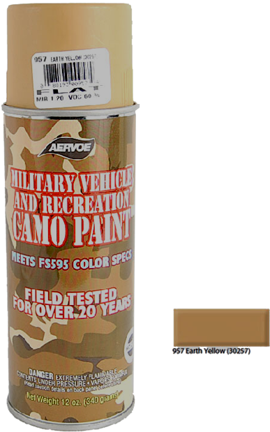 Picture Of Aervoe Earth Yellow Camo Paint - Aervoe 12 Oz. Military Vehicle & Recreation Camo (713x660), Png Download