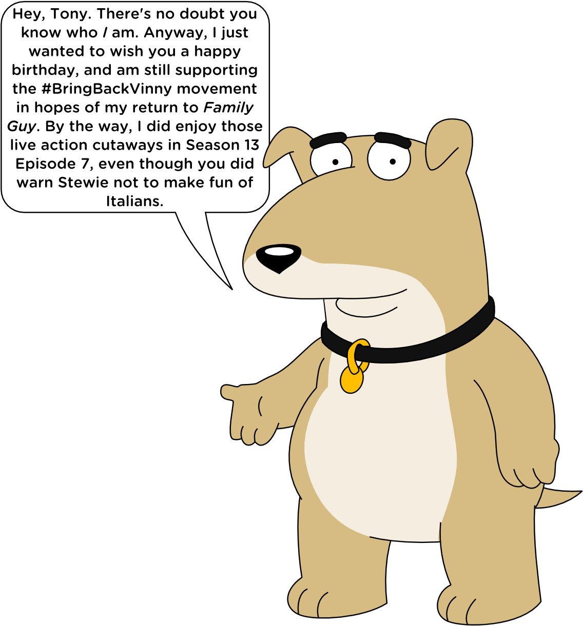 Vinny's Birthday Greeting To Tony Sirico - Family Guy Vinny Memes (1219x1280), Png Download