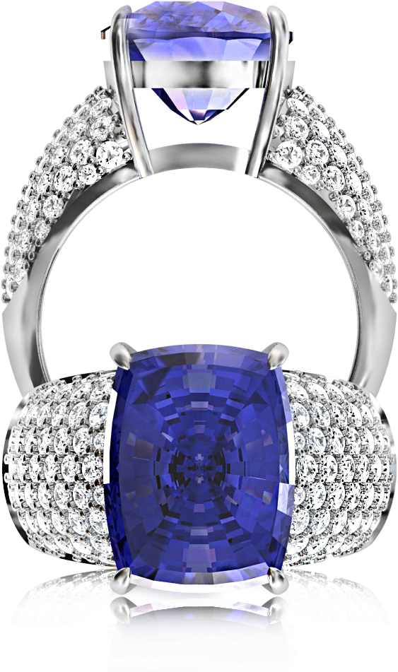 Tanzanite Pave Set Ring (1024x1024), Png Download