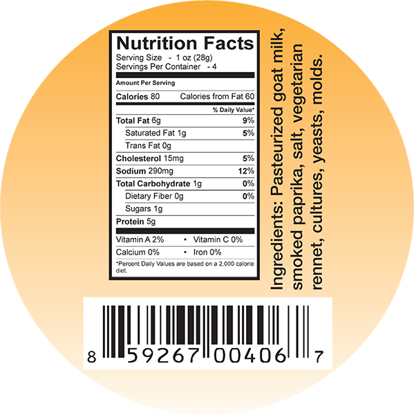 Download Goat Milk Cheese Ingredient Label Full Size PNG Image PNGkit