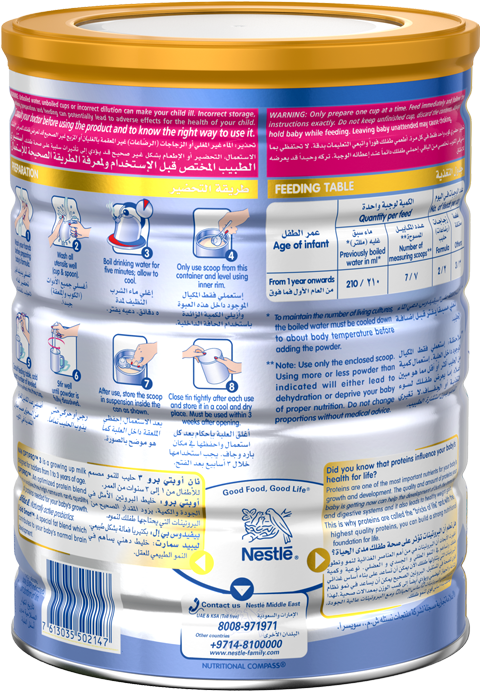 Nan® Optipro 3 800g - Nan Optipro 3 Feeding Table (900x900), Png Download