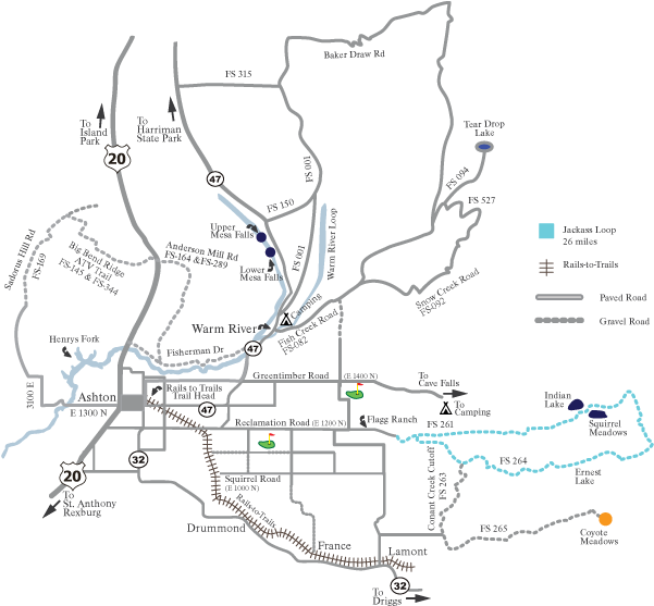 Jackass Loop - 26 Miles - Map (624x596), Png Download