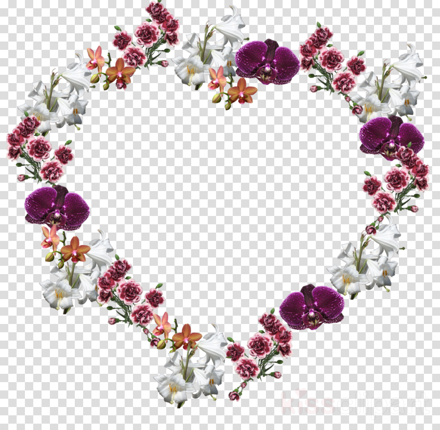 Heart Flower Frame Png Clipart Picture Frames Desktop - Floral Heart Png Frame (900x880), Png Download