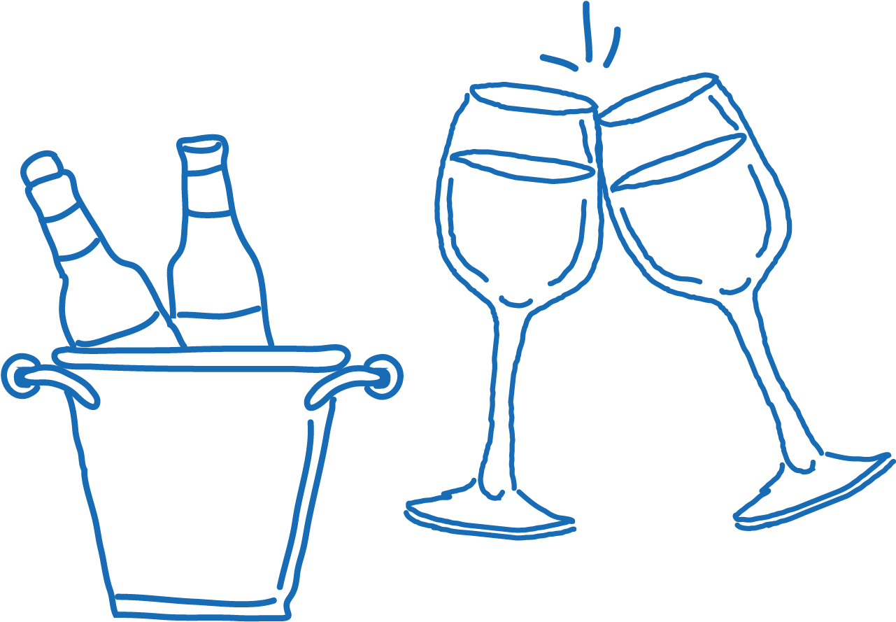 Wine Glass Doodle (1479x1289), Png Download