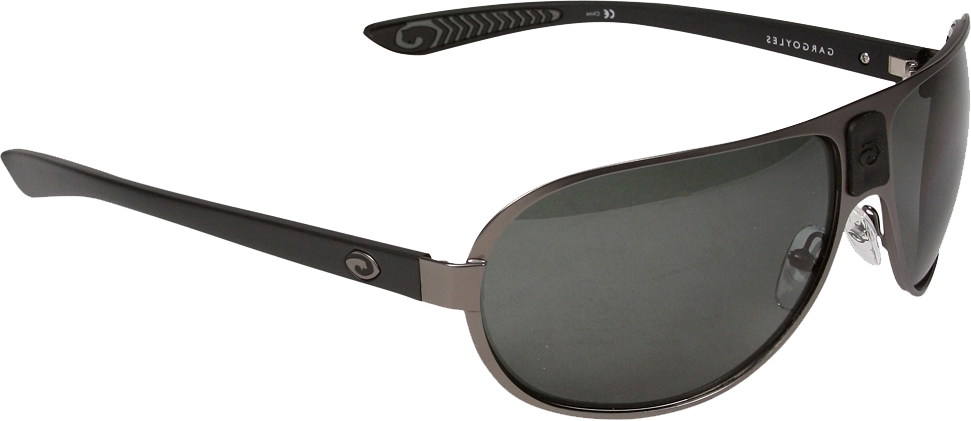 Gargoyles Pilot Sunglasses, Gun Metal Frame With Smoke - Lens (971x421), Png Download