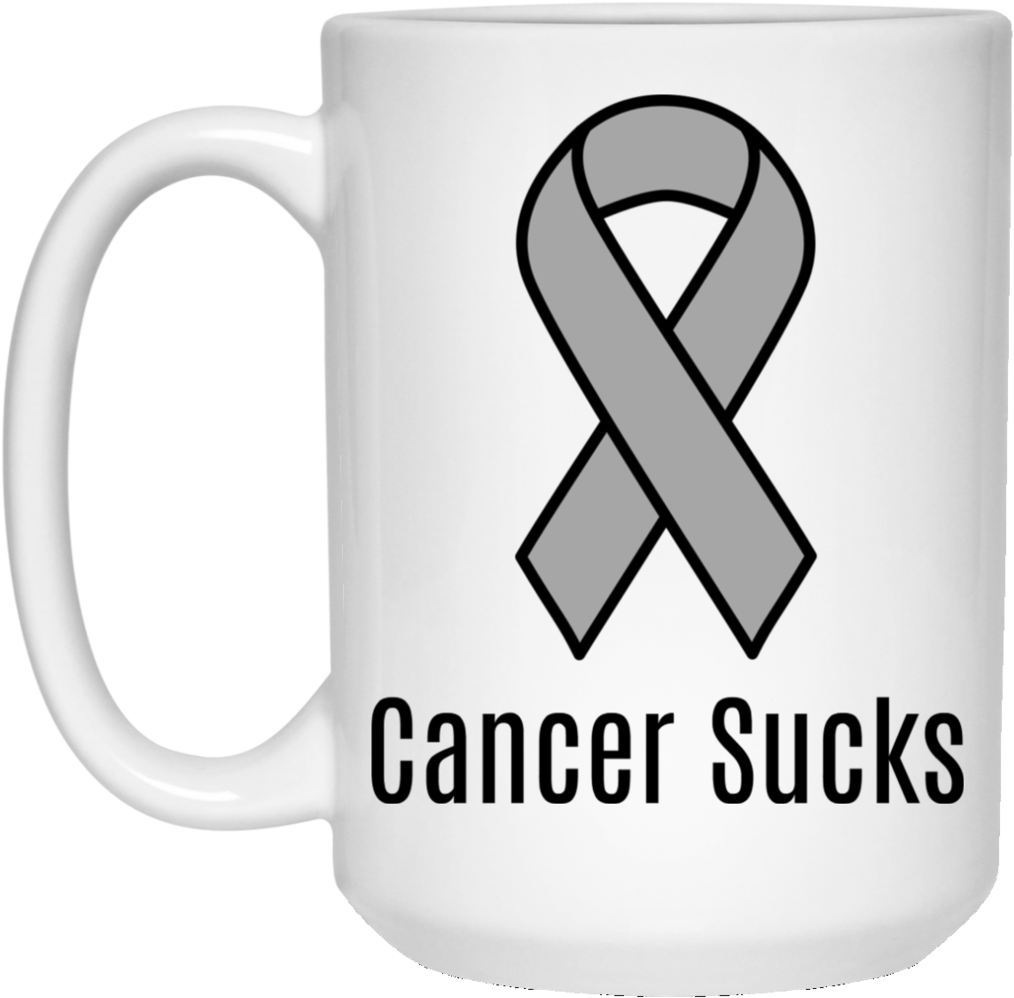 Cancer Sucks Grey Ribbon Brain Cancer Awareness 15 (1024x1024), Png Download