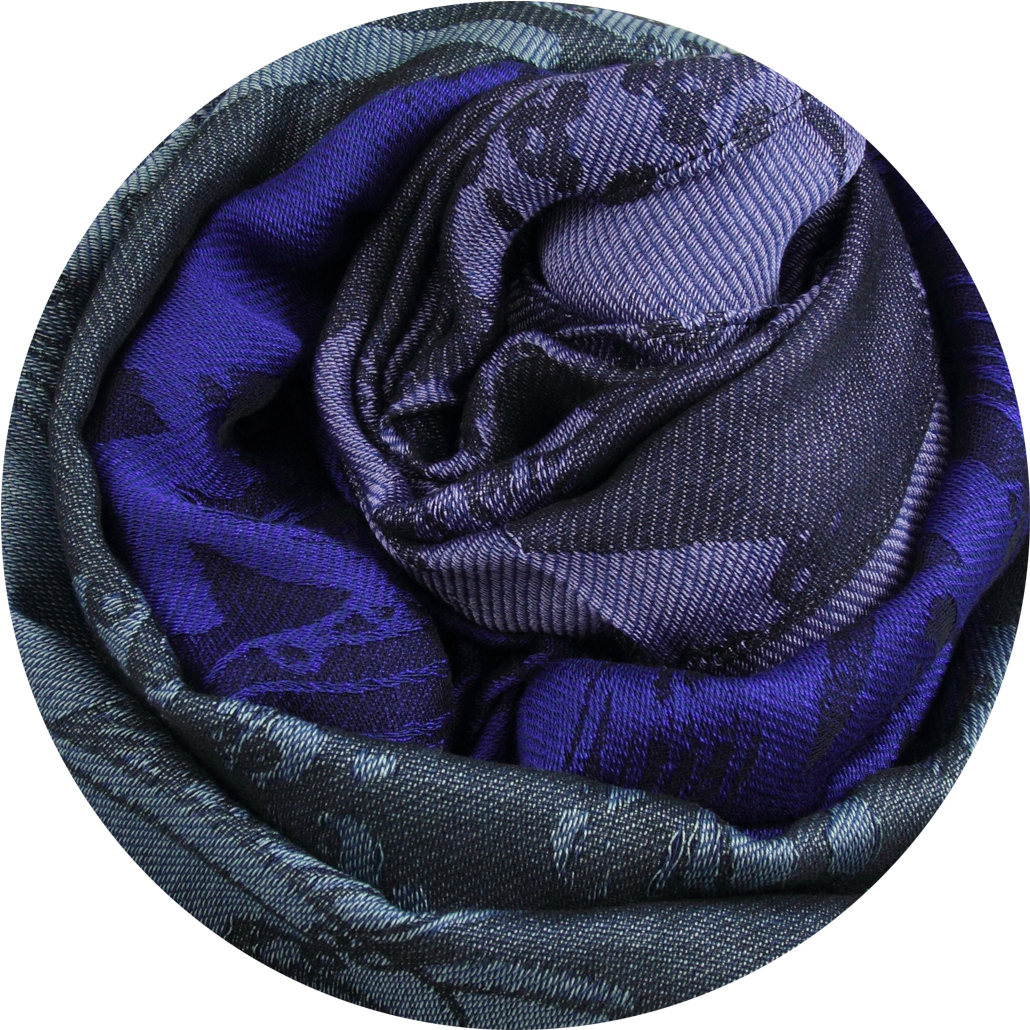 Maxi Stole Woman Passion Wool Silk Cotton Blue Violet - Stole (1200x1200), Png Download