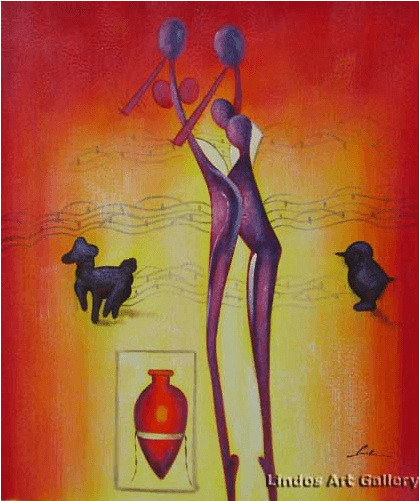 Purple Figures Modern Painting - Painting (600x600), Png Download