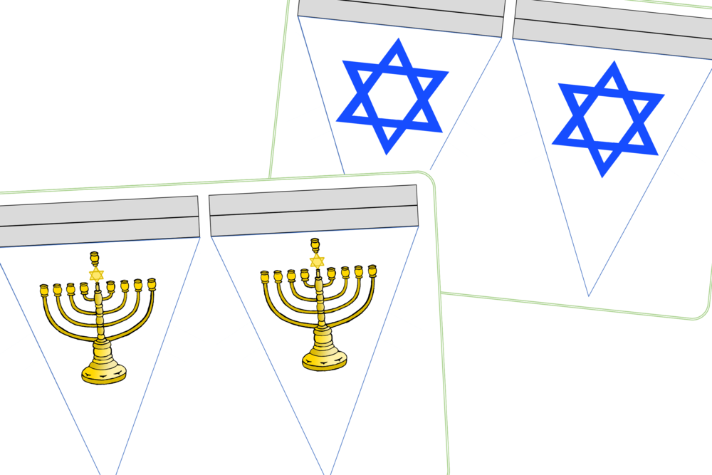 Hanukkah Bunting (1000x667), Png Download