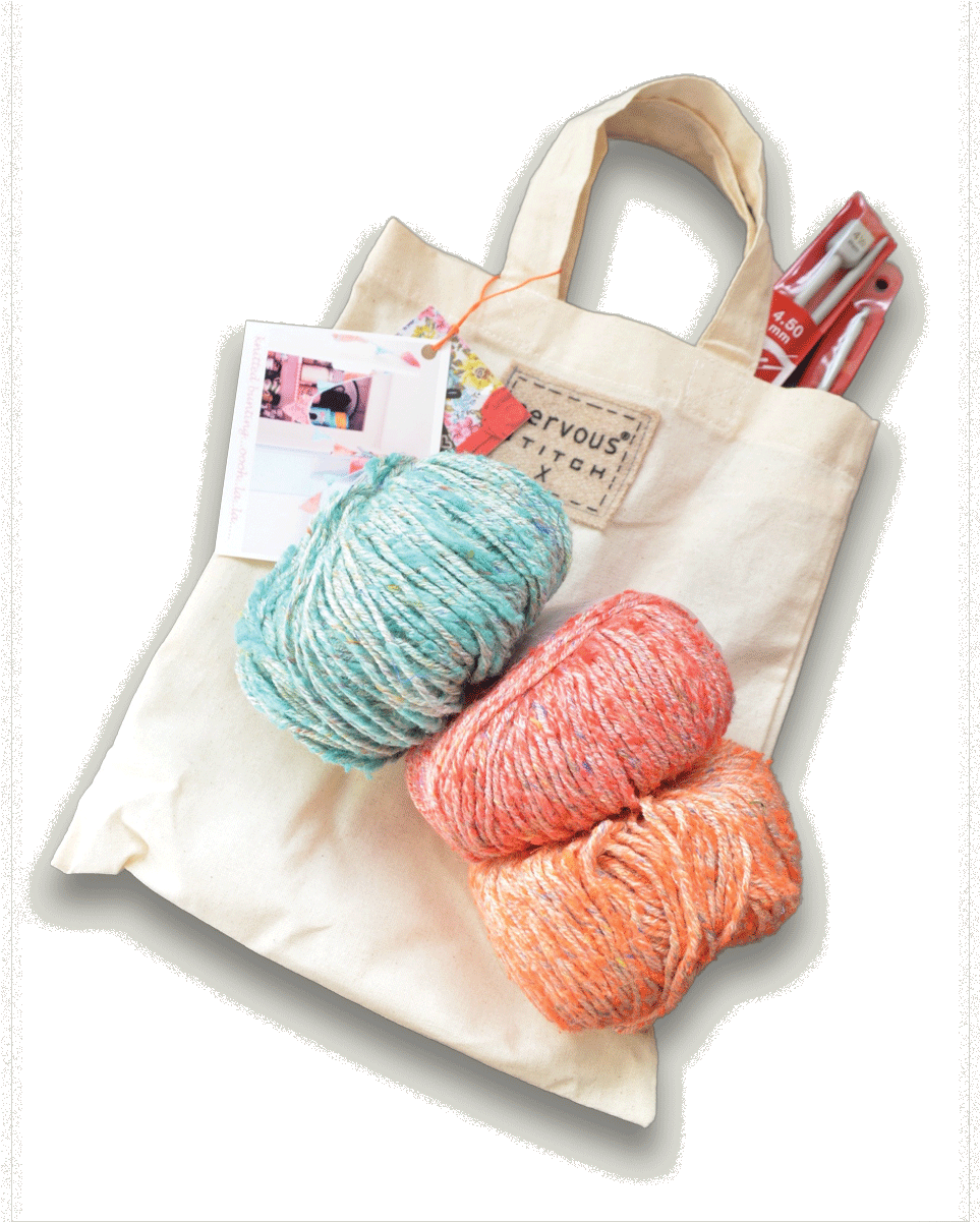 Knit Your Own Bunting- Knitting Kit In Bright Summer (1200x1200), Png Download