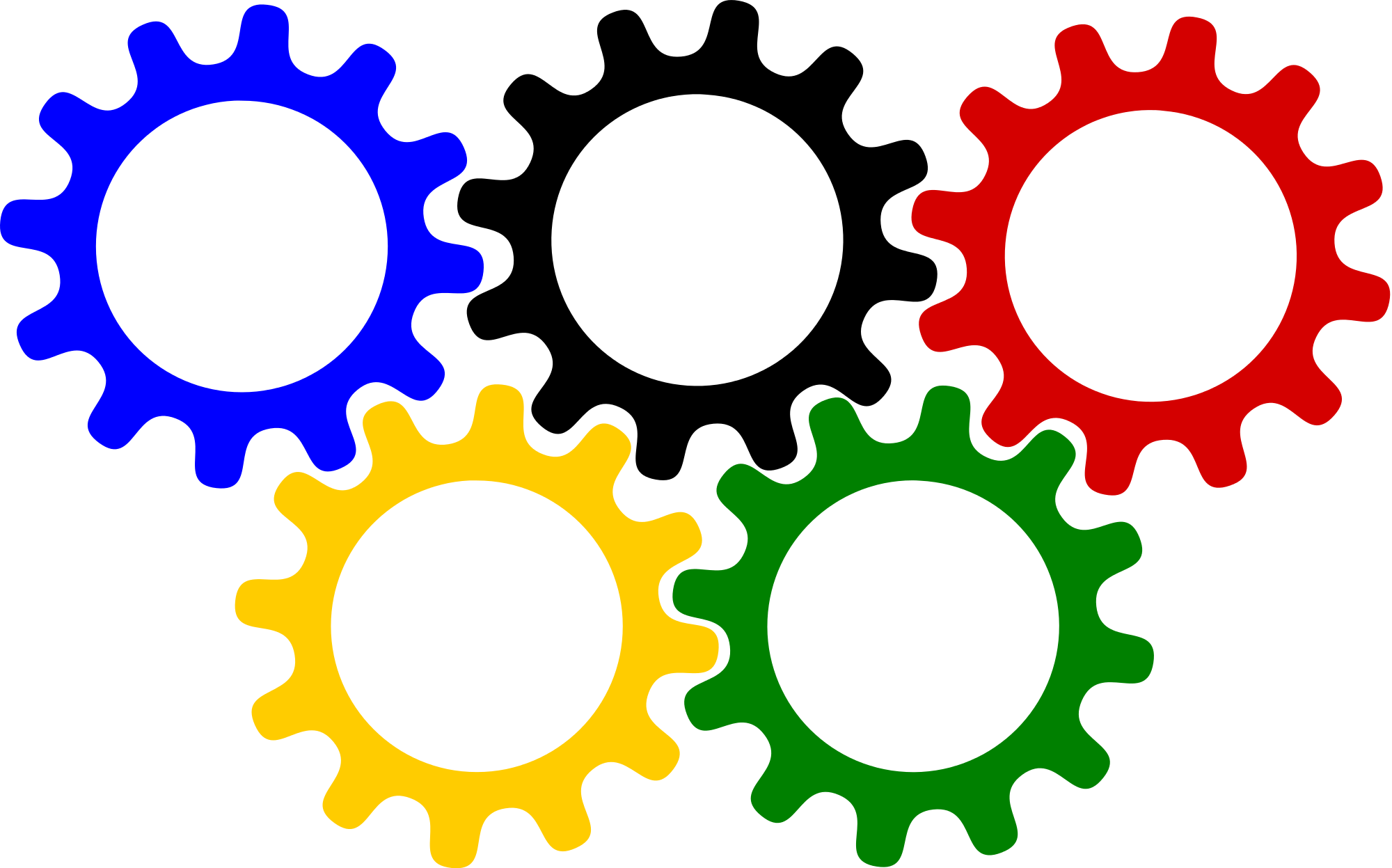 Colorful Gears Png - Gears Svg (2000x1247), Png Download