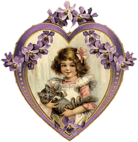 Antique Heart Shape Printables (585x600), Png Download