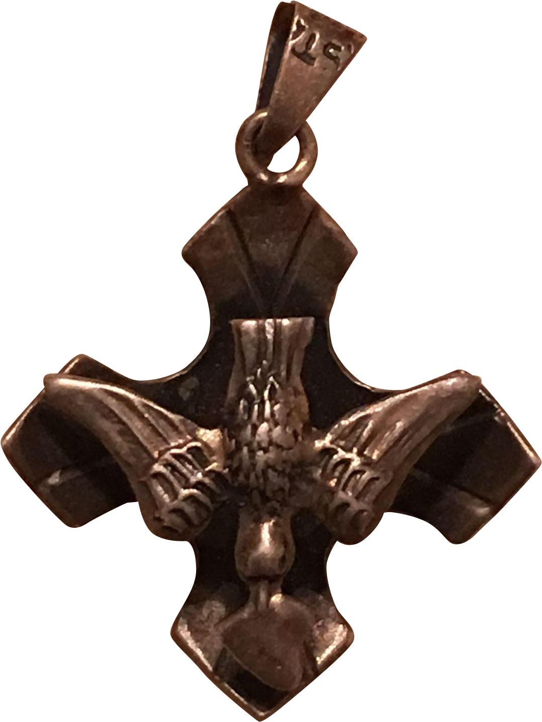 Vintage Mexican Sterling Silver Holy Spirit Dove Heart - Pendant (1434x1434), Png Download