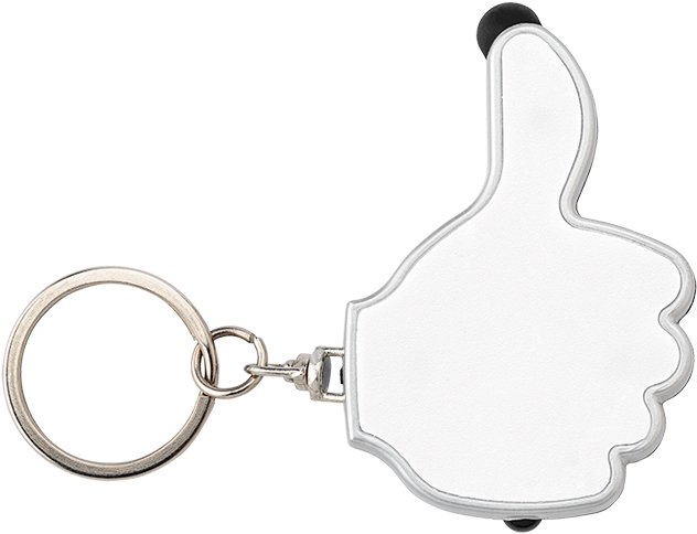 3 In 1 Thumbs Up Keychain W/stylus And Led Light - Werbeartikel Schlüsselanhänger Like It Aus Kunststoff (700x700), Png Download