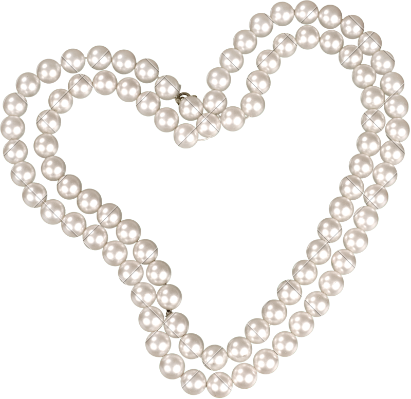 Pearl Necklace In Shape - Pearl In Shape Of Heart (800x777), Png Download