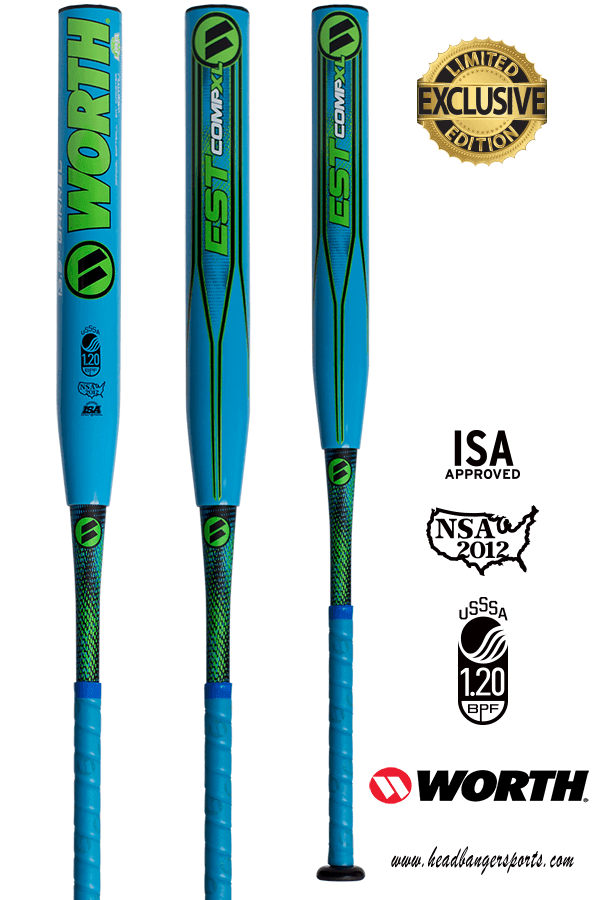 Batte de softball à lancer lent Worth EST COMP 12,5 XL ASA