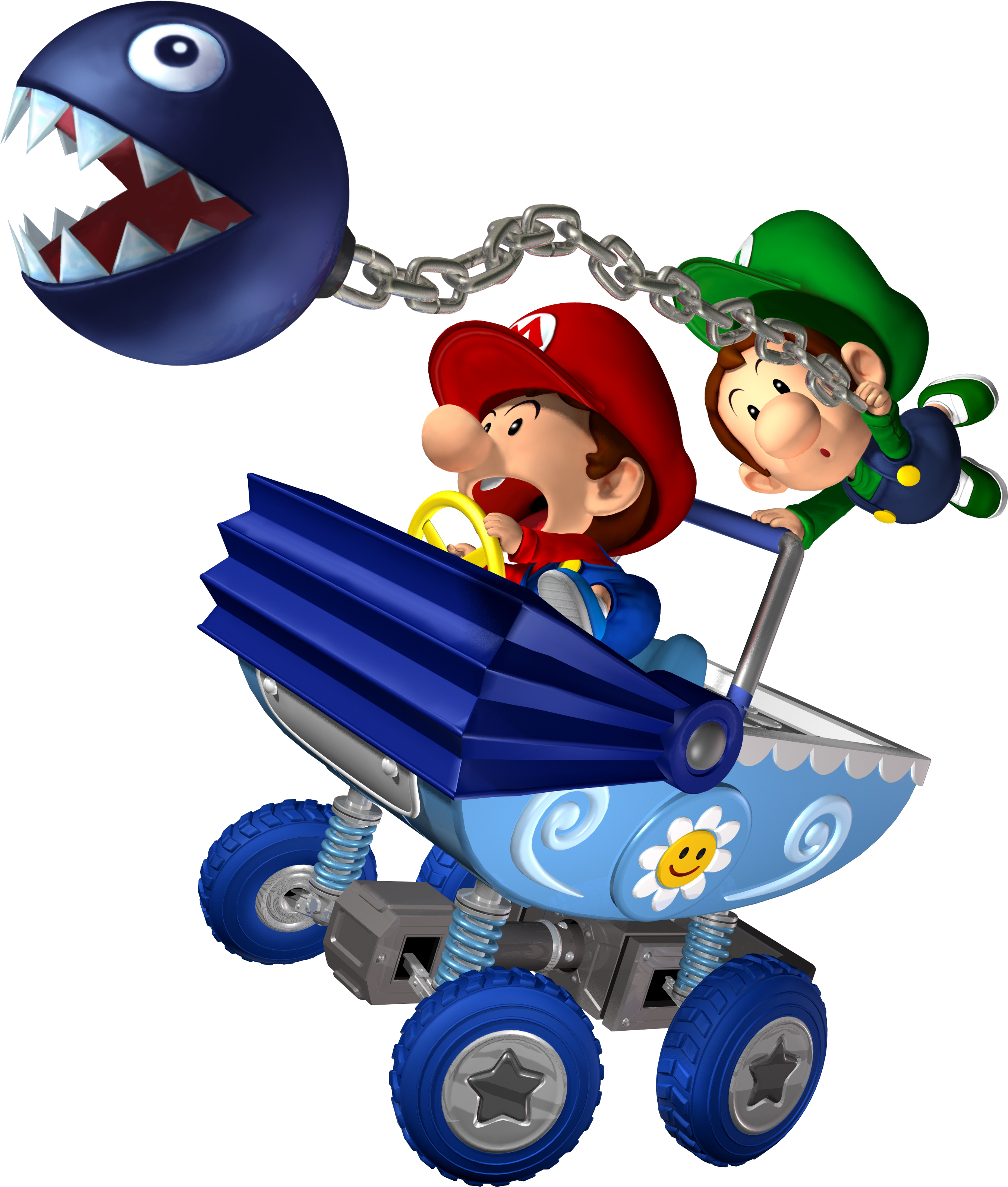 Babies And Chain Chomp - Mario Kart Double Dash Baby (2835x3300), Png Download