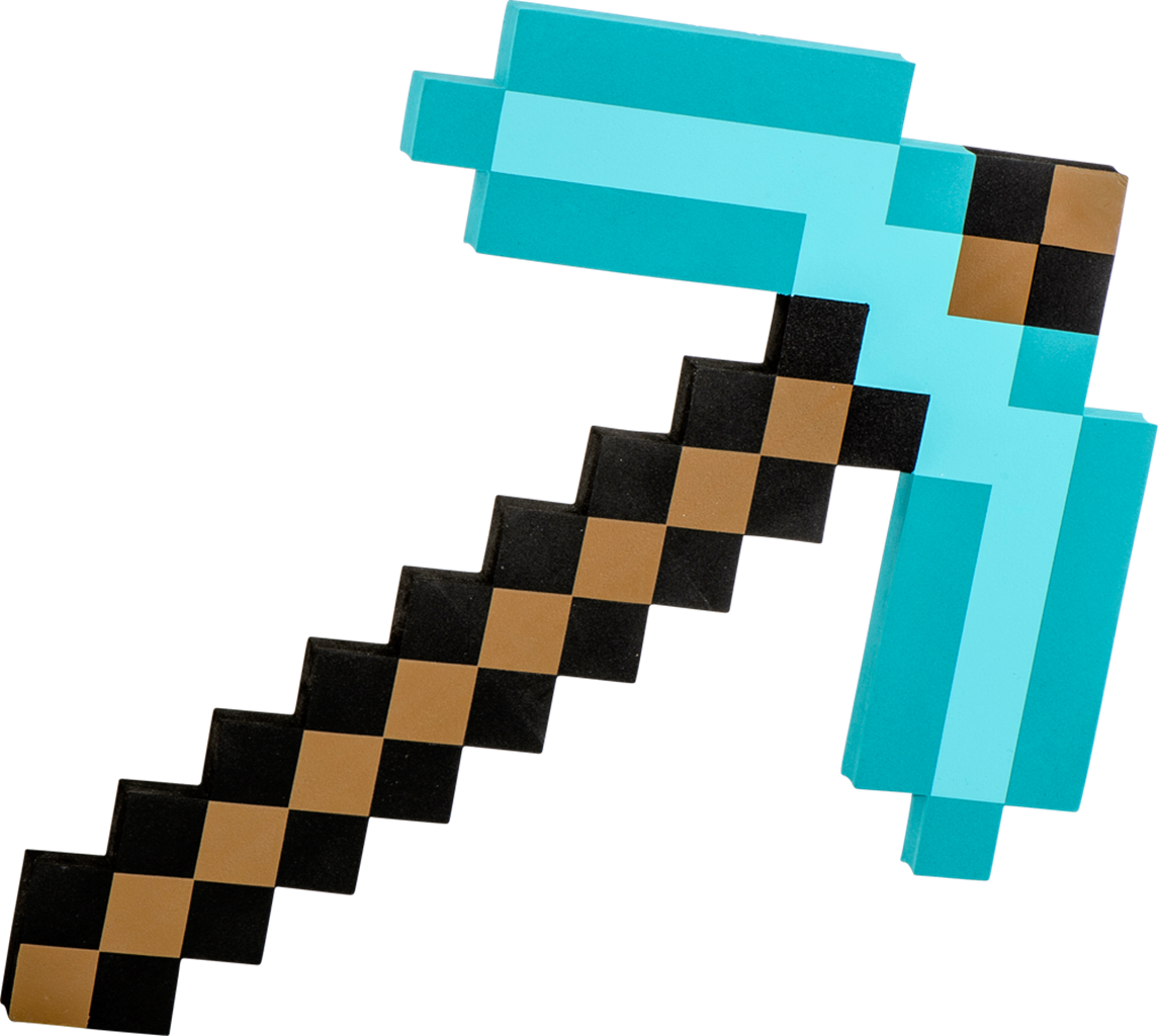 Toys Toy Swords Shields Minecraft Pickaxe Diamond Exdisplay - Minecraft Diamond Pickaxe Build (1146x1024), Png Download