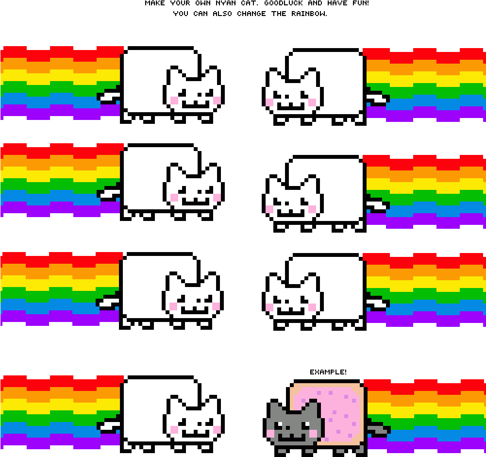 Make Your Own Nyan Cat - Ultra Pro Valent Nyan Cat Deck Protector, 50 Count (1000x1000), Png Download