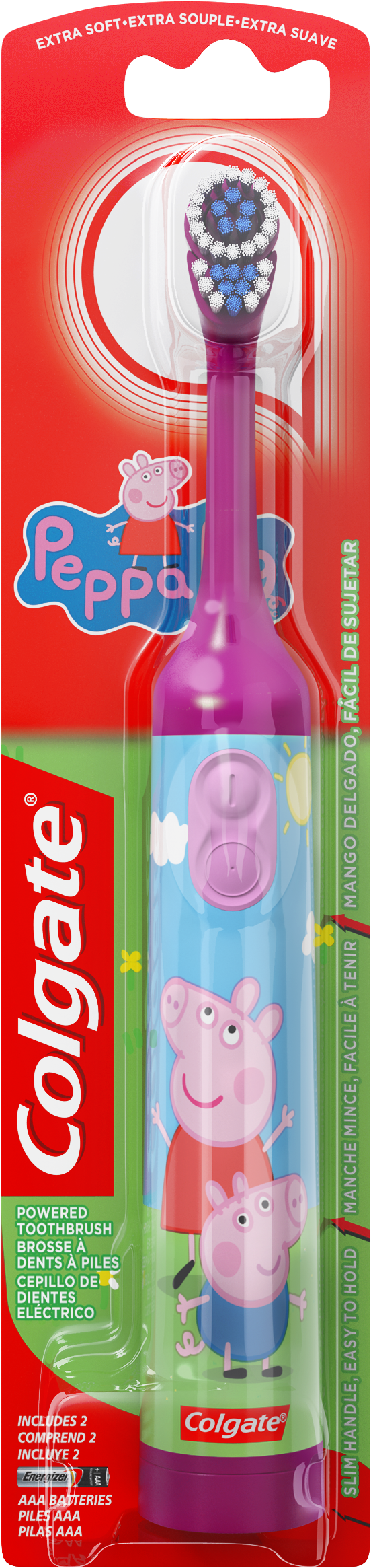 Colgate Kids Battery Powered Toothbrush, Peppa Pig - Colgate Kids Powered Toothbrush, Peppa Pig, Soft (2500x2500), Png Download