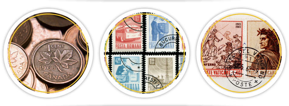 Stamps And Canadian Coins - Western Coin And Stamp (960x350), Png Download