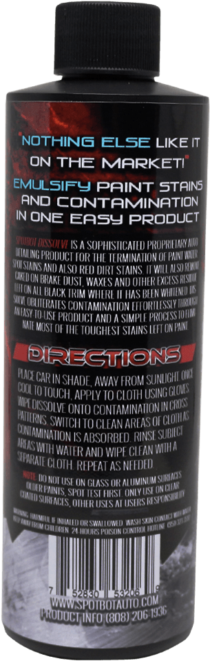 Spotbot Dissolve 16 Oz Back Of Bottle - Water Spot (1515x1010), Png Download