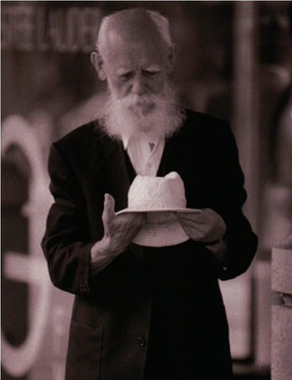 Elderly Man White Beard Special Effects - Monochrome (1164x779), Png Download