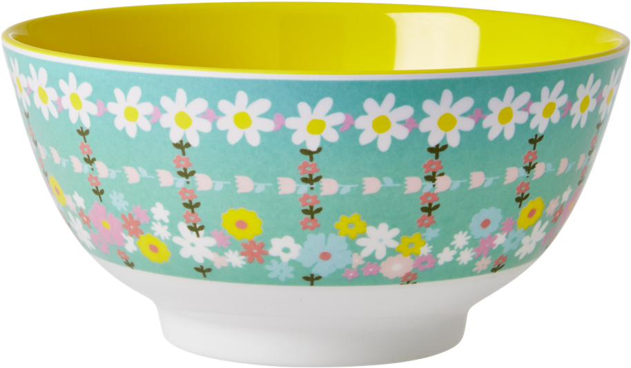 95 Inc Gst - Rice Melamin Schüssel Two Tone Retro Flower Print (1024x1024), Png Download