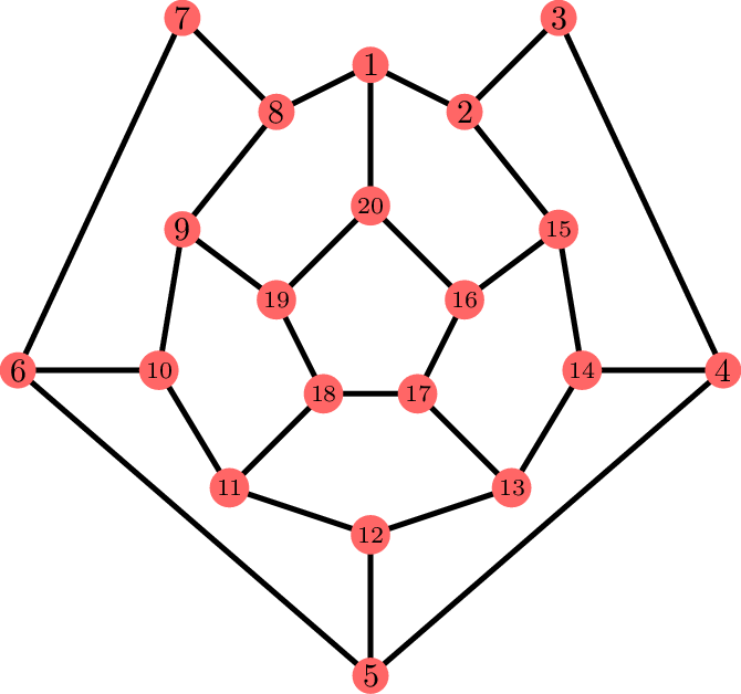 The Dodecahedron Graph With An Edge Removed - Spiderweb Clip Art (670x628), Png Download