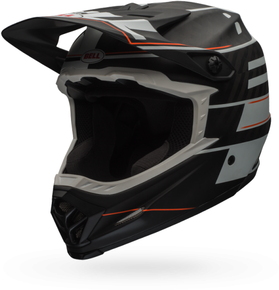 Bell Full-9 White Helmet - Bell Full 9 Full Face Helmet Matt White/ Black Blocked (600x600), Png Download