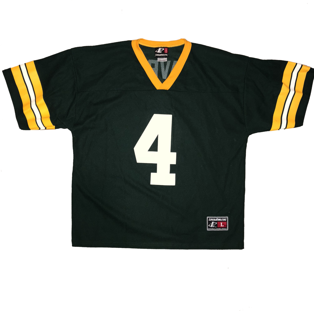 90's Logo Athletic Green Bay Packers "brett Favre" - Brett Favre Falcons Jersey (1024x1024), Png Download