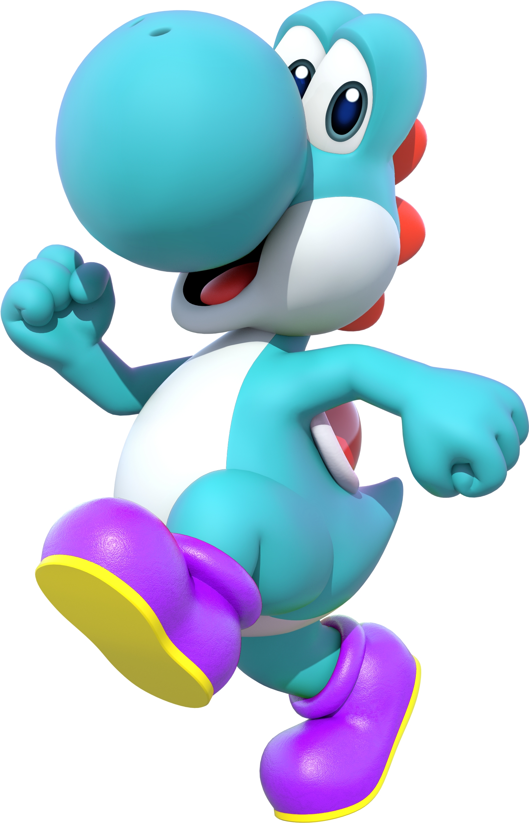 Mkdx Light Blue Yoshi - Super Mario Run Characters (1746x2672), Png Download