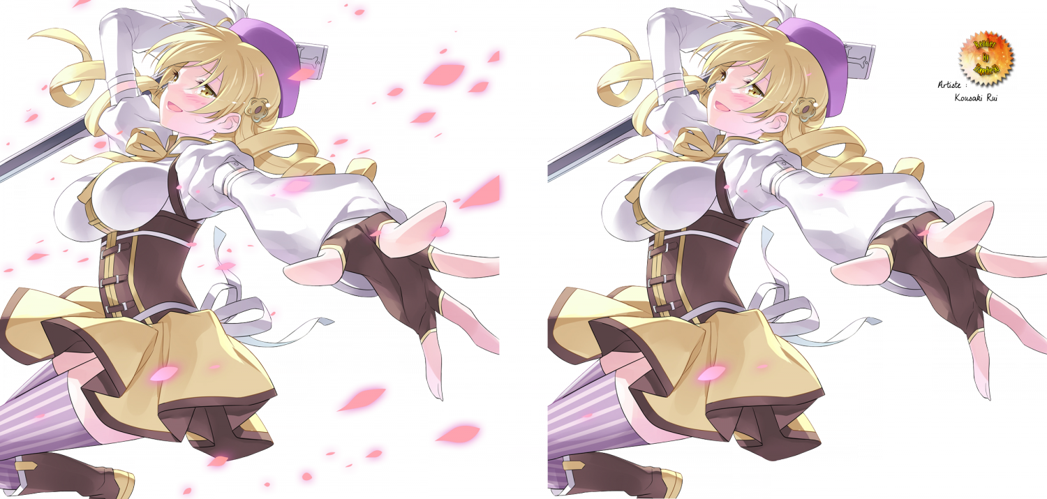 Tomoe Mami [5] - Cartoon (1500x715), Png Download