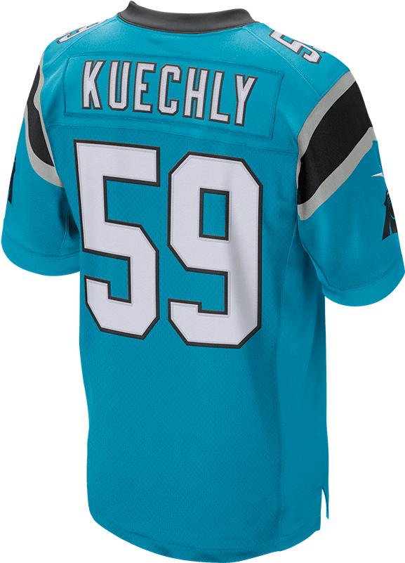 Carolina Panthers Blue Luke Kuechly 59 Nike Elite Jersey - Raiders Jersey Png (800x800), Png Download